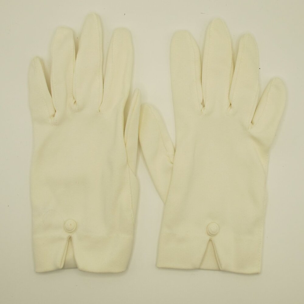 Van Raalte white ladies nylon gloves with flower detail at wrist